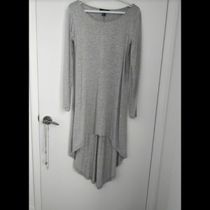 Grey high low long sleeve dress